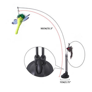 Interactive Cat Toy with Feather & Bell - GoPoofy