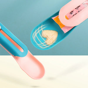 Button Push Pet Cat Feeding Scoop - GoPoofy
