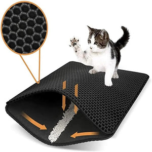 PurrfectPaws: Double Layer Cat Litter Mat - GoPoofy