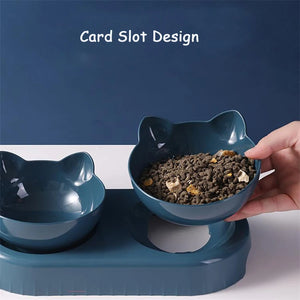 2-in-1 Tilted Pet Feeder with Water Bottle - GoPoofy