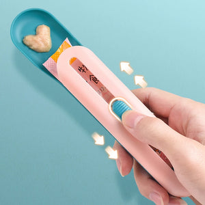 Button Push Pet Cat Feeding Scoop - GoPoofy