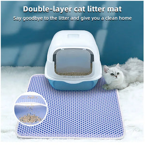 PurrfectPaws: Double Layer Cat Litter Mat - GoPoofy