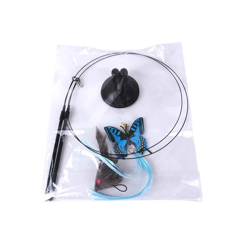 Interactive Cat Toy with Feather & Bell - GoPoofy