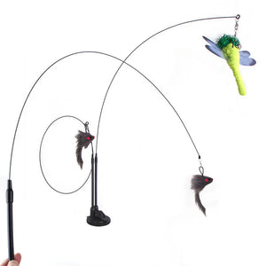 Interactive Cat Toy with Feather & Bell - GoPoofy