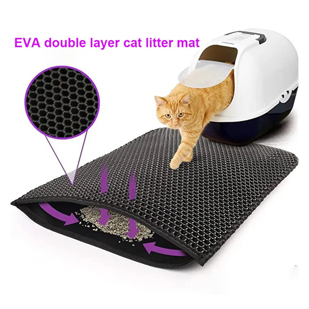 PurrfectPaws: Double Layer Cat Litter Mat - GoPoofy