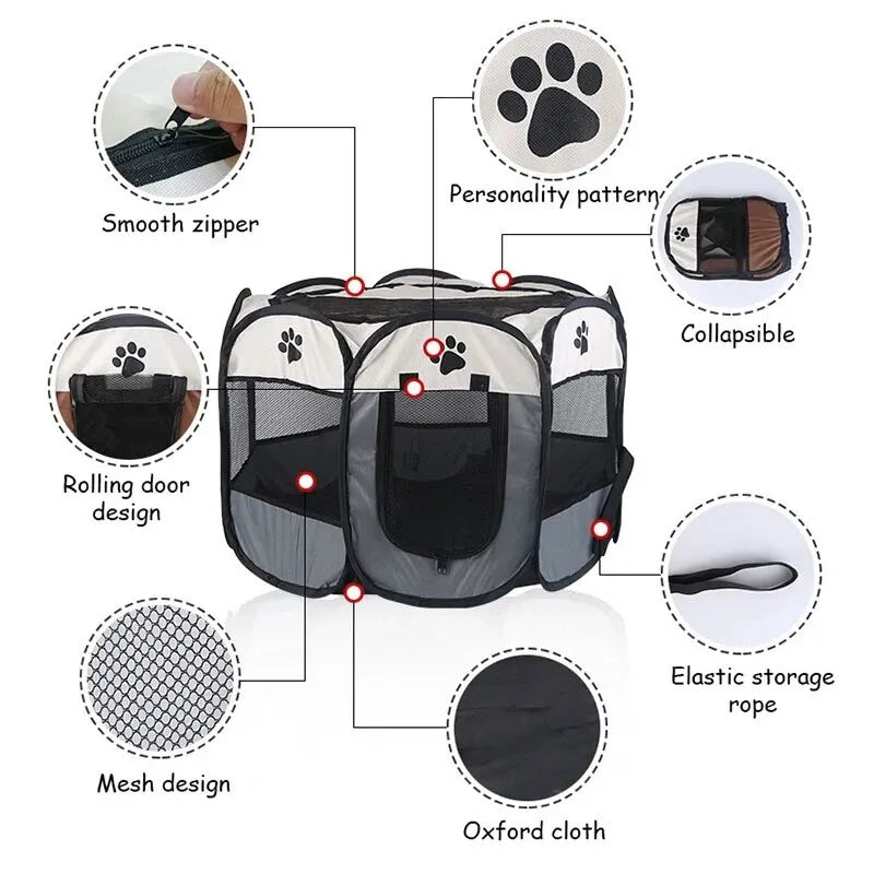 OctaPaws: Portable Pet Tent & Kennel - GoPoofy