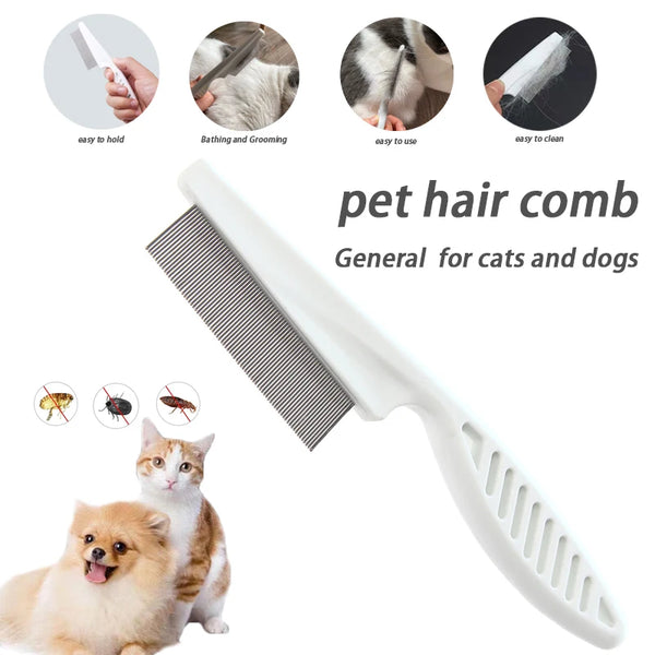 Portable Pet Flea Comb & Grooming Brush