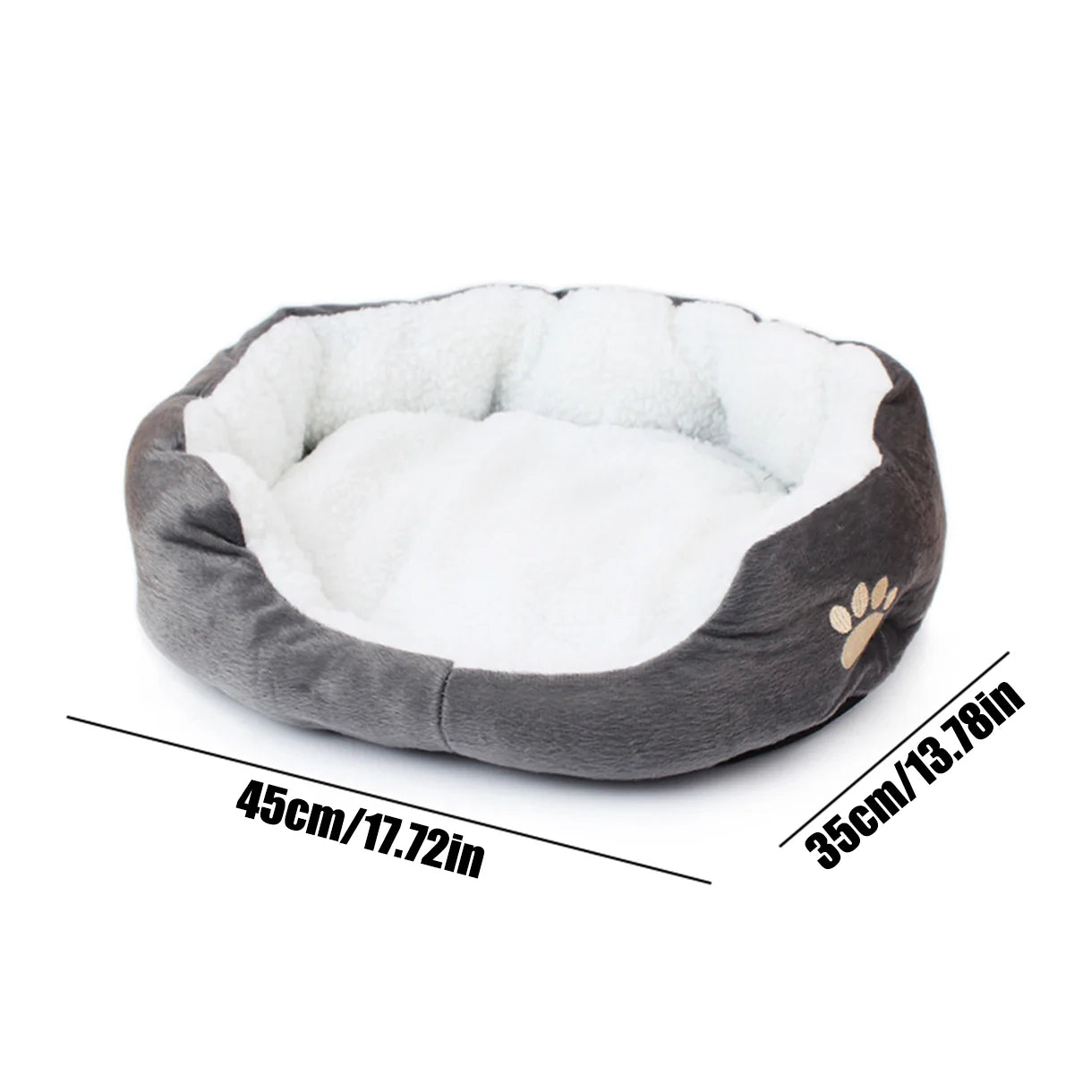 ComfyCave Pet Bed: Plush PP Cotton for Small Dogs & Cats - GoPoofy