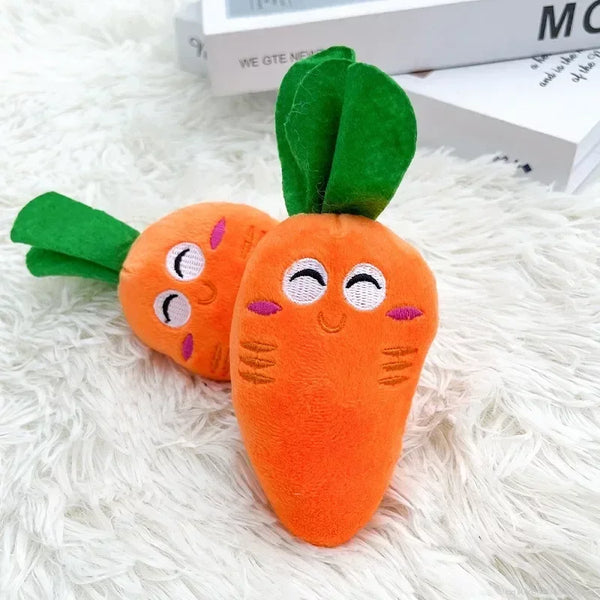 Squeaky Carrot Dog Toy