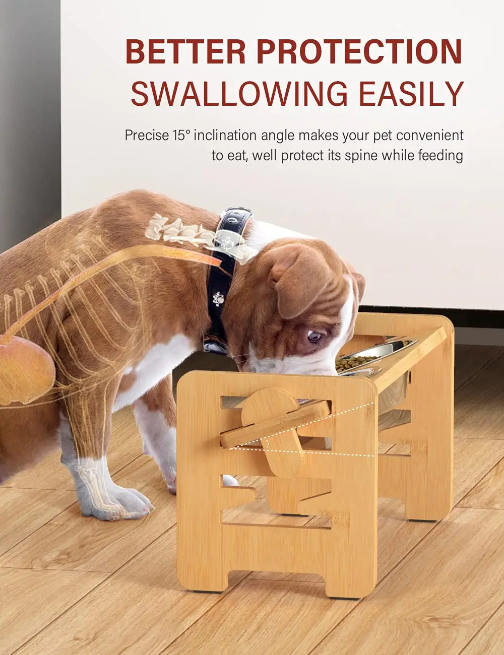 Bamboo Dog Bowl Stand - GoPoofy