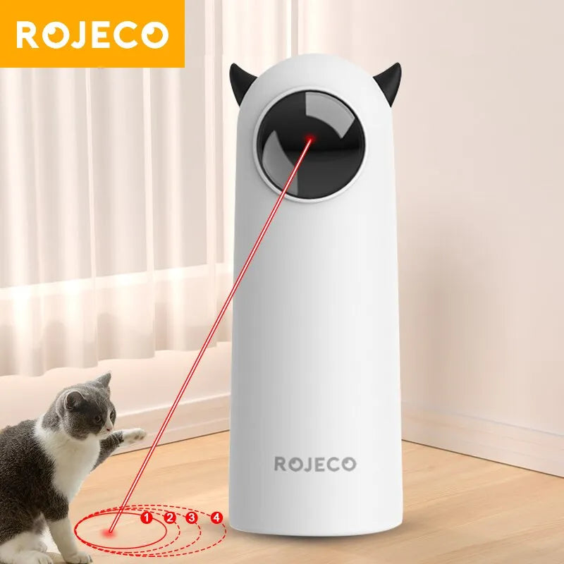 ROJECO Smart Laser Cat Toy – Interactive LED Teaser for Indoor Fun - GoPoofy